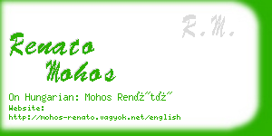 renato mohos business card